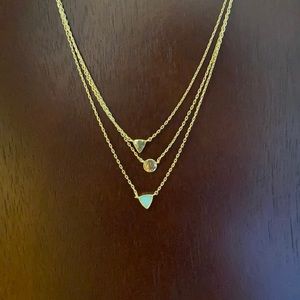 Delicate, gold layering necklaces.